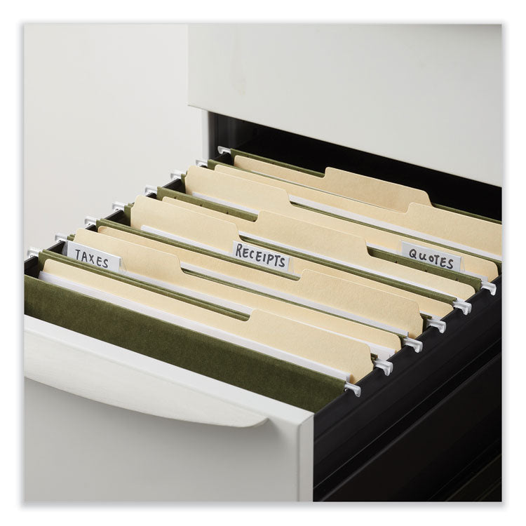 Universal® Box Bottom Hanging File Folders, 2" Capacity, Letter Size, 1/5-Cut Tabs, Standard Green, 25/Box (UNV14142)