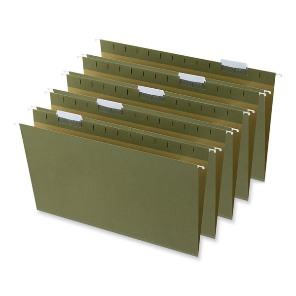 Universal® Box Bottom Hanging File Folders, 1" Capacity, Legal Size, 1/5-Cut Tabs, Standard Green, 25/Box (UNV14151)