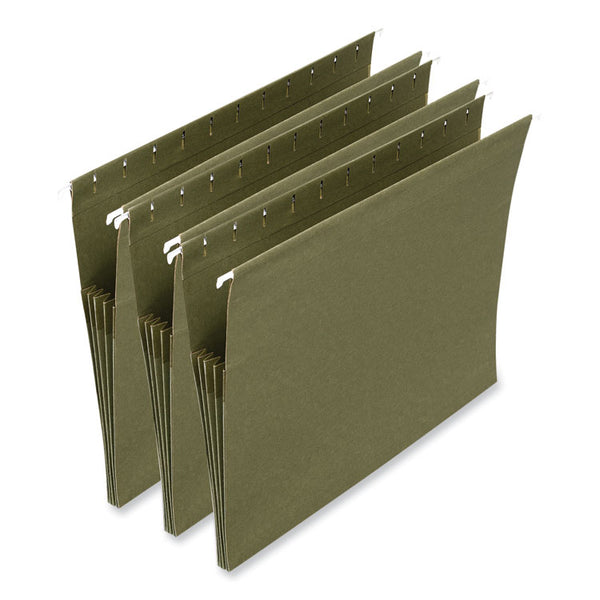 Universal® Hanging Box Bottom File Pockets, 1 Section, 3.5" Capacity, Letter Size, Standard Green, 10/Box (UNV14160)