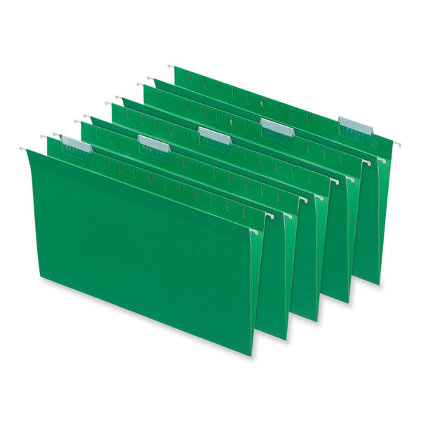 Universal® Deluxe Bright Color Hanging File Folders, Legal Size, 1/5-Cut Tabs, Bright Green, 25/Box (UNV14217)