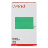 Universal® Deluxe Bright Color Hanging File Folders, Legal Size, 1/5-Cut Tabs, Bright Green, 25/Box (UNV14217) Box of 25