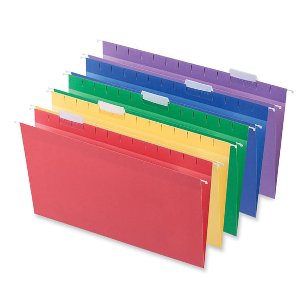 Universal® Deluxe Bright Color Hanging File Folders, Legal Size, 1/5-Cut Tabs, Assorted Colors, 25/Box (UNV14221)