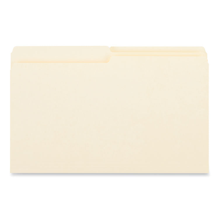 Universal® Top Tab File Folders, 1/2-Cut Tabs: Assorted, Legal Size, 0.75" Expansion, Manila, 100/Box (UNV15112) Box of 100