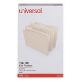 Universal® Top Tab File Folders, 1/3-Cut Tabs: Assorted, Legal Size, 0.75" Expansion, Manila, 100/Box (UNV15113)