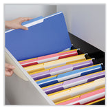 Universal® Interior File Folders, 1/3-Cut Tabs: Assorted, Legal Size, 11-pt Stock, Blue, 100/Box (UNV15301) Box of 100