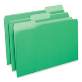 Universal® Interior File Folders, 1/3-Cut Tabs: Assorted, Legal Size, 11-pt Stock, Green, 100/Box (UNV15302) Box of 100