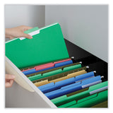 Universal® Interior File Folders, 1/3-Cut Tabs: Assorted, Legal Size, 11-pt Stock, Green, 100/Box (UNV15302) Box of 100