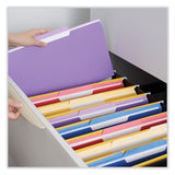 Universal® Interior File Folders, 1/3-Cut Tabs: Assorted, Legal Size, 11-pt Stock, Violet, 100/Box (UNV15305) Box of 100