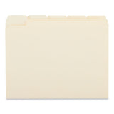 Universal® Double-Ply Top Tab Manila File Folders, 1/5-Cut Tabs: Assorted, Letter Size, 0.75" Expansion, Manila, 100/Box (UNV16115) Box of 100