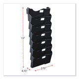 Universal® Grande Central Filing System, 7 Sections, Legal/Letter Size, Wall Mount, 16" x 4.75" x 38.25", Black, 7/Pack (UNV08174) Pack of 7