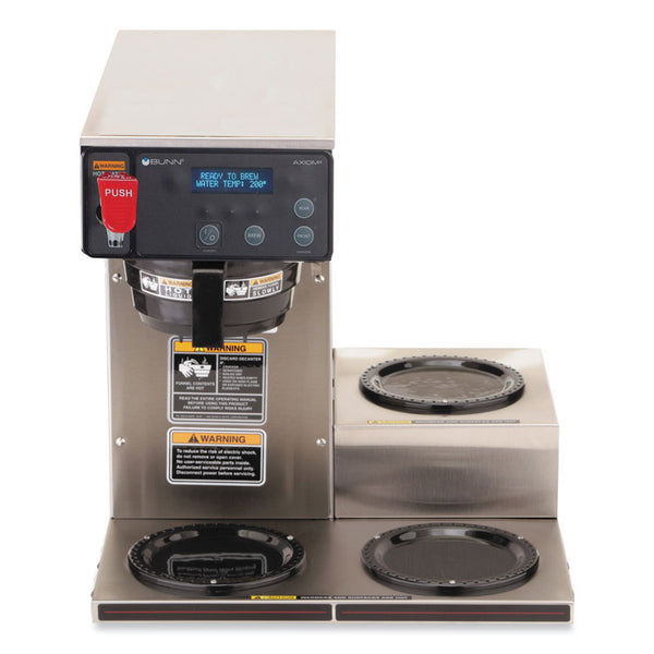 BUNN® Axiom 15-3 12-Cup Low Profile Automatic Coffee Brewer, Gray/Stainless Steel, Ships in 7-10 Business Days (BUN387000002) Each