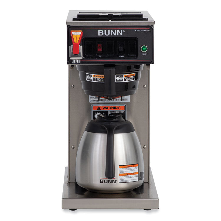 BUNN® CWTF15-TC 12-Cup Automatic Thermal Coffee Brewer, Gray/Stainless Steel, Ships in 7-10 Business Days (BUN129500360) Each