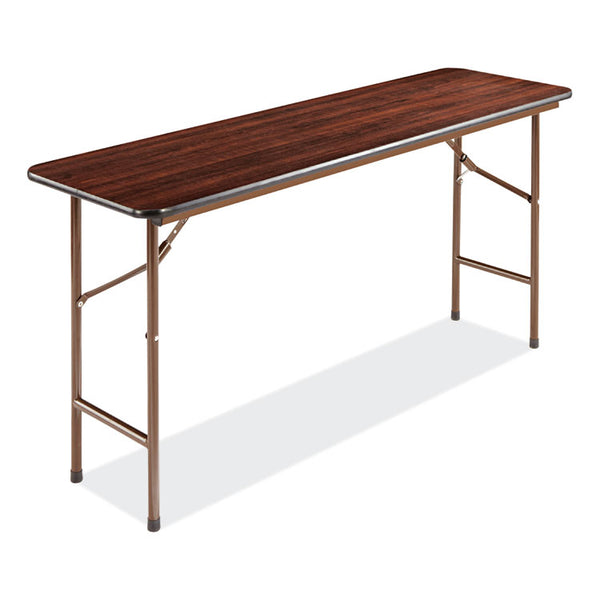 Alera® Wood Folding Table, Rectangular, 59.88w x 17.75d x 29.13h, Mahogany (ALEFT726018MY)