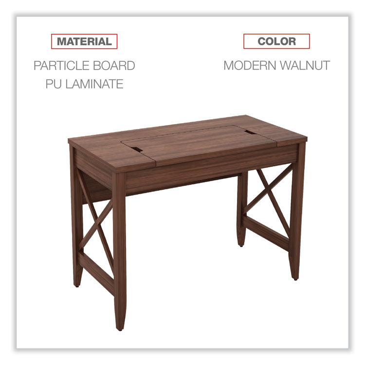 Alera® Sit-to-Stand Table Desk, 47.25" x 23.63" x 29.5" to 43.75", Modern Walnut (ALELD4824WA) Each