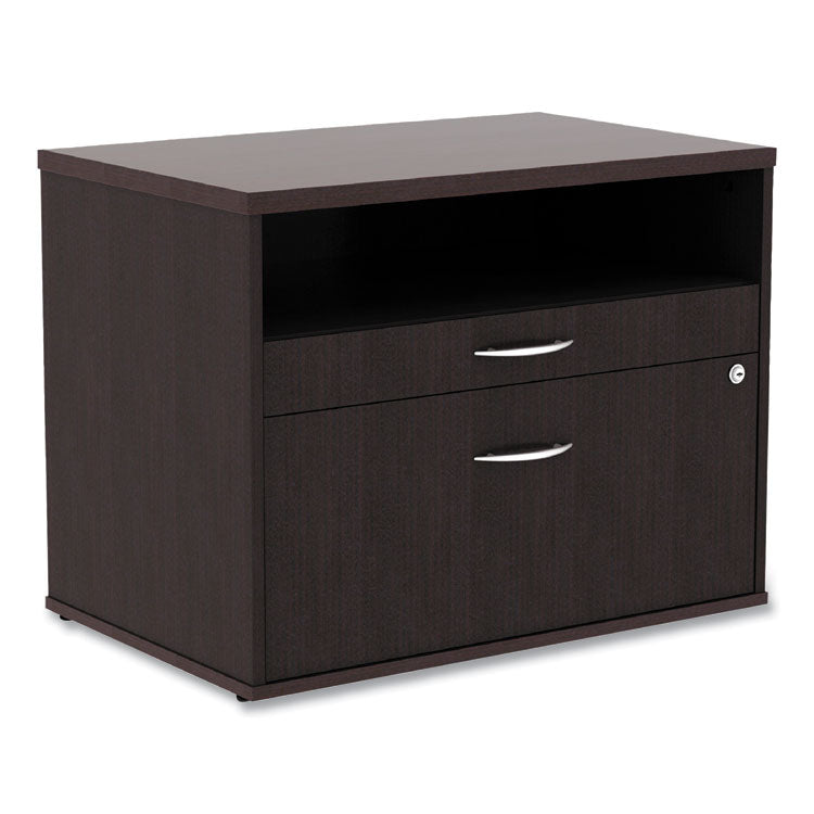 Alera® Alera Open Office Desk Series Low File Cabinet Credenza, 2-Drawer: Pencil/File,Legal/Letter,1 Shelf,Espresso,29.5x19.13x22.88 (ALELS583020ES) Each
