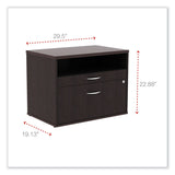 Alera® Alera Open Office Desk Series Low File Cabinet Credenza, 2-Drawer: Pencil/File,Legal/Letter,1 Shelf,Espresso,29.5x19.13x22.88 (ALELS583020ES) Each