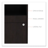 Alera® Alera Open Office Desk Series Low File Cabinet Credenza, 2-Drawer: Pencil/File,Legal/Letter,1 Shelf,Espresso,29.5x19.13x22.88 (ALELS583020ES) Each