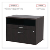 Alera® Alera Open Office Desk Series Low File Cabinet Credenza, 2-Drawer: Pencil/File,Legal/Letter,1 Shelf,Espresso,29.5x19.13x22.88 (ALELS583020ES) Each