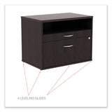 Alera® Alera Open Office Desk Series Low File Cabinet Credenza, 2-Drawer: Pencil/File,Legal/Letter,1 Shelf,Espresso,29.5x19.13x22.88 (ALELS583020ES) Each