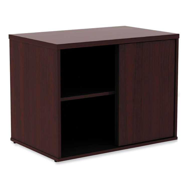 Alera® Alera Open Office Low Storage Cab Cred, 29.5w x 19.13d x 22.78h, Mahogany (ALELS593020MY)