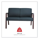 Alera® Alera Reception Lounge Series Wood Loveseat, 44.88w x 26.13d x 33h, Black/Mahogany (ALERL2219M)