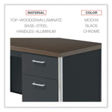 Alera® Single Pedestal Steel Desk, 45.25" x 24" x 29.5", Mocha/Black (ALESD4524BM)
