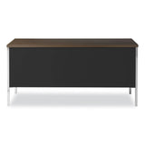 Alera® Double Pedestal Steel Credenza, 60w x 24d x 29.5h, Mocha/Black (ALESD6024BM)