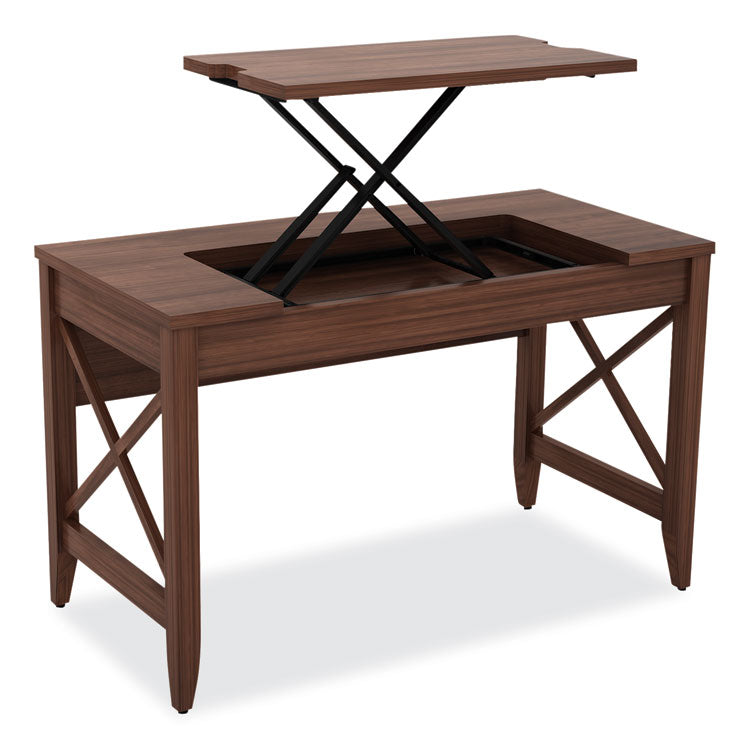 Alera® Sit-to-Stand Table Desk, 47.25" x 23.63" x 29.5" to 43.75", Modern Walnut (ALELD4824WA) Each