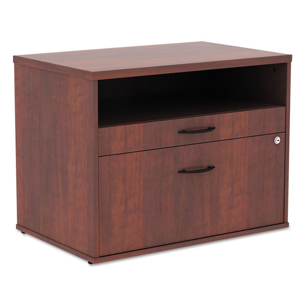 Alera® Alera Open Office Desk Series Low File Cabinet Credenza, 2-Drawer: Pencil/File, Legal/Letter, 1 Shelf,Cherry,29.5x19.13x22.88 (ALELS583020MC)