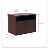 Alera® Alera Open Office Desk Series Low File Cabinet Credenza, 2-Drawer: Pencil/File,Legal/Letter,1 Shelf,Mahogany,29.5x19.13x22.88 (ALELS583020MY) Each