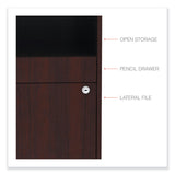 Alera® Alera Open Office Desk Series Low File Cabinet Credenza, 2-Drawer: Pencil/File,Legal/Letter,1 Shelf,Mahogany,29.5x19.13x22.88 (ALELS583020MY) Each