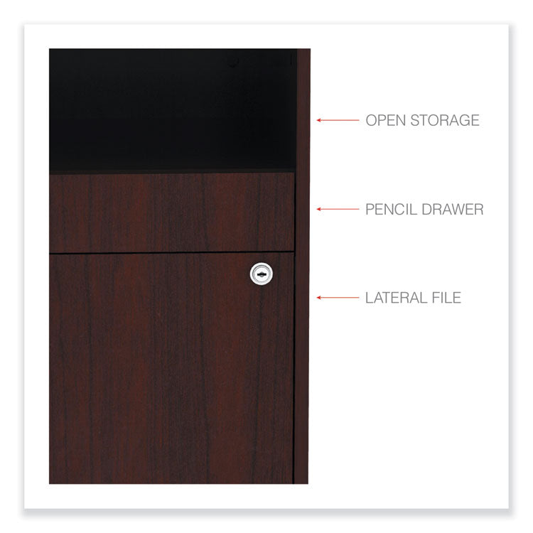 Alera® Alera Open Office Desk Series Low File Cabinet Credenza, 2-Drawer: Pencil/File,Legal/Letter,1 Shelf,Mahogany,29.5x19.13x22.88 (ALELS583020MY) Each
