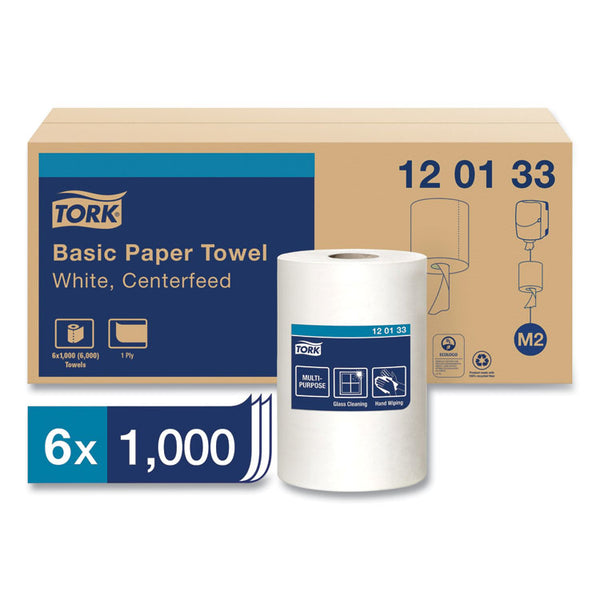 Tork® Advanced Centerfeed Hand Towel, 1-Ply, 8.25 x 11.8, White, 1,000/Roll, 6/Carton (TRK120133)