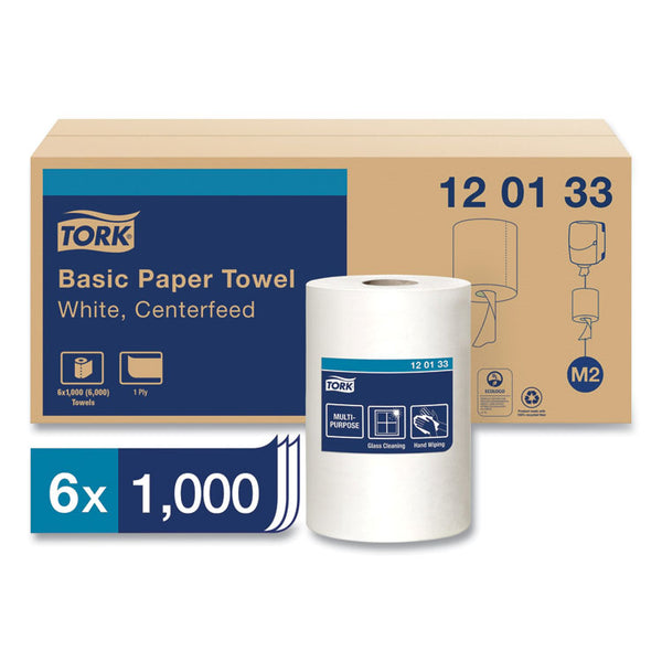 Tork® Advanced Centerfeed Hand Towel, 1-Ply, 8.25 x 11.8, White, 1,000/Roll, 6/Carton (TRK120133) Case of 6