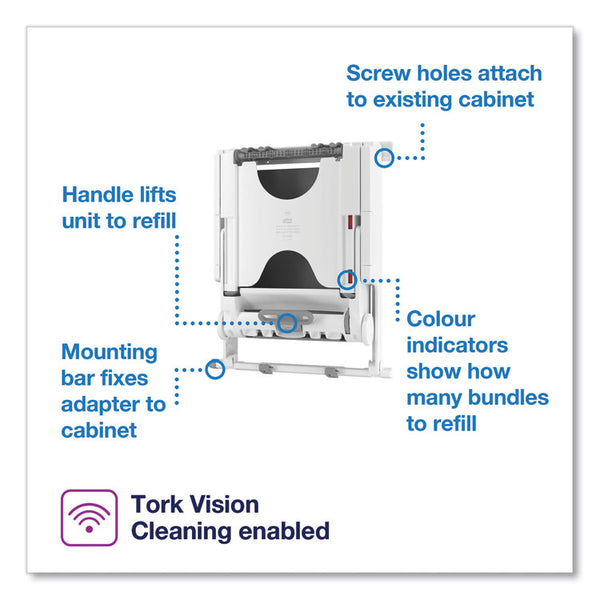 Tork® PeakServe Continuous Recessed Cabinet Hand Towel Adapter, 14.37 x 4.29 x 17.72, White (TRK552521)