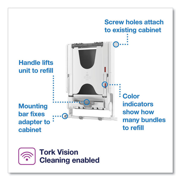 Tork® PeakServe Continuous Recessed Cabinet Hand Towel Adapter, 14.37 x 4.29 x 20.35, White (TRK552522) Each