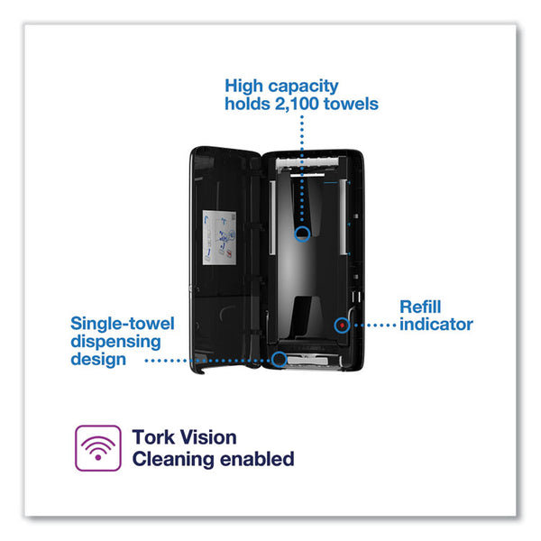 Tork® PeakServe Continuous Hand Towel Dispenser, 14.57 x 3.98 x 28.74, Black (TRK552528)