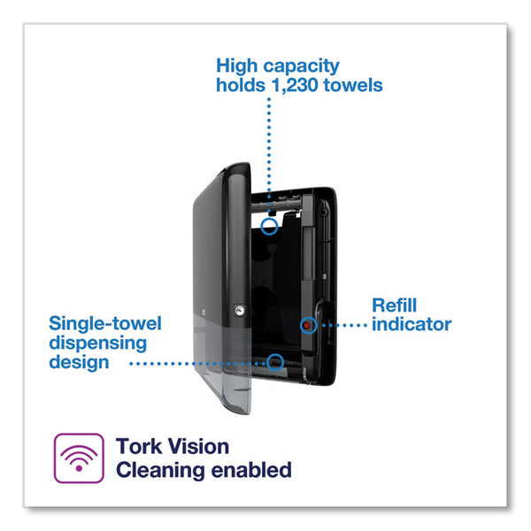 Tork® PeakServe Continuous Hand Towel Dispenser, 14.44 x 3.97 x 19.3, Black (TRK552538)