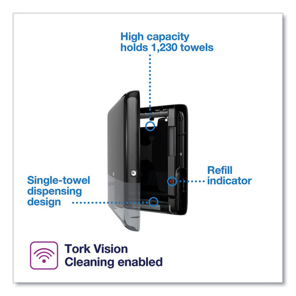 Tork® PeakServe Continuous Hand Towel Dispenser, 14.44 x 3.97 x 19.3, Black (TRK552538) Each