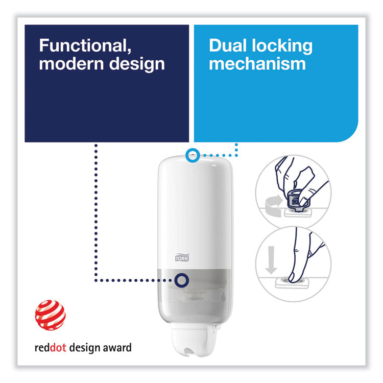 Tork® Elevation Liquid Skincare Dispenser, 1 L Bottle; 33 oz Bottle, 4.4 x 4.5 x 11.5, White (TRK570020A) Each