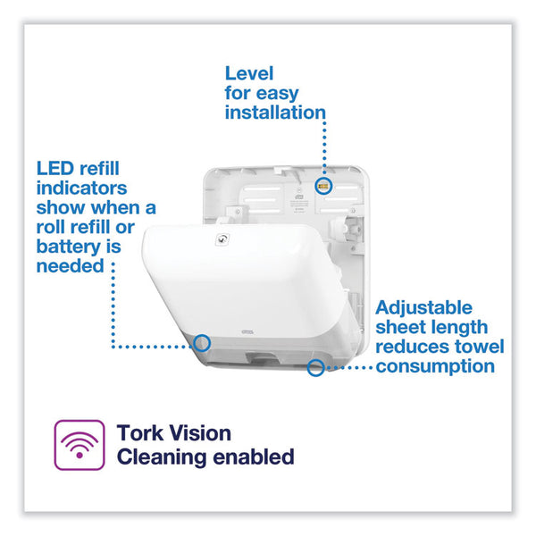 Tork® Elevation Matic Hand Towel Roll Dispenser with Sensor, 13 x 8 x 14.5, White (TRK5511202)