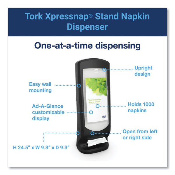 Tork® Xpressnap Stand Napkin Dispenser, 9.25 x 9.25 x 24.5, Black (TRK6332000) Each