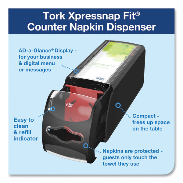 Tork® Xpressnap Fit Napkin Dispenser, Countertop, 4.8 x 12.8 x 5.6, Black (TRK7432000)