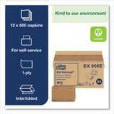 Tork® Xpressnap Interfold Dispenser Napkins, 2-Ply, Bag-Pack, 13 x 8.5, Natural, 500/Pack, 12 Packs/Carton (TRKDX906E)
