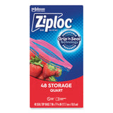 Ziploc® Double Zipper Storage Bags, 1 qt, 1.75 mil, 9.63" x 8.5", Clear, 9/Carton (SJN314469) Case of 9