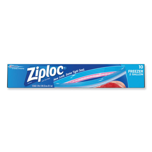 Ziploc® Zipper Freezer Bags, 2 gal, 13" x 15", Clear, 10/Box (SJN314446)