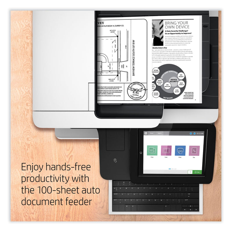 HP LaserJet Enterprise Flow MFP M528c Multifunction Laser Printer, Copy/Fax/Print/Scan (HEW1PV66A)