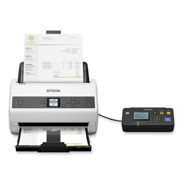 Epson® DS-870 Color Workgroup Document Scanner, 600 dpi Optical Resolution, 100-Sheet Duplex Auto Document Feeder (EPSB11B250201)