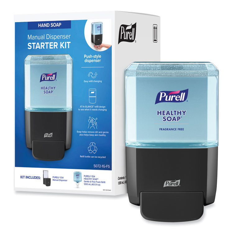 PURELL® HEALTHY SOAP Gentle and Free Foam ES4 Starter Kit, 1,200 mL, Graphite (GOJ50721GFS) Each