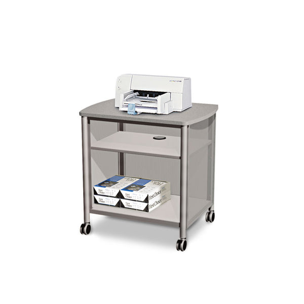 Safco® Impromptu Deskside Machine Stand, Metal, 3 Shelves, 100 lb Capacity, 26.25" x 21" x 26.5", Gray (SAF1857GR)